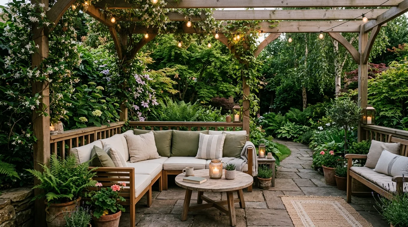 Bring in a fire feature for stronger evening atmosphere inspiration for a backyard patio.